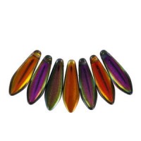 Czech Glass Daggers Perlen 5x16mm Crystal magic copper 00030-95300